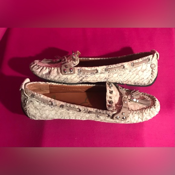 Sam Edelman Jalen Driving Loafer Moccasin Snakeskin - Picture 4 of 6